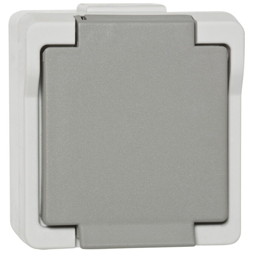 Steckdose 1-fach, AP/FR 9365, grau