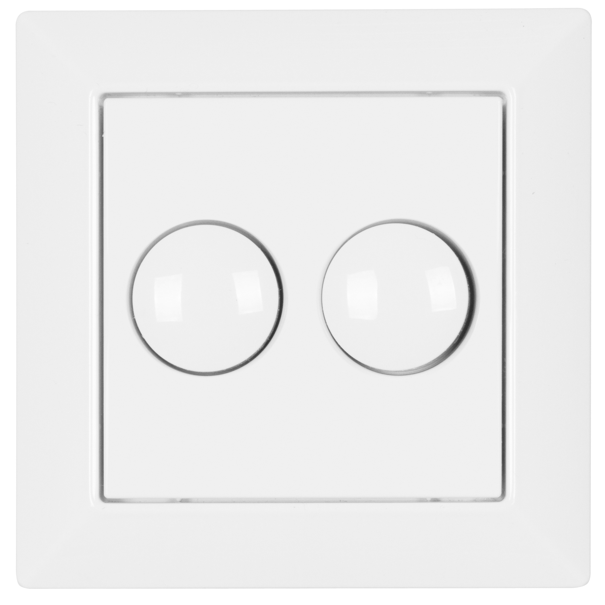Dreh-Aus-UP-DOPPEL-Dimmer, 2 x 15-110W/VA oder 2 x 5-40W/LED, Phasenanschnitt, Zentralplatte 55 x 55