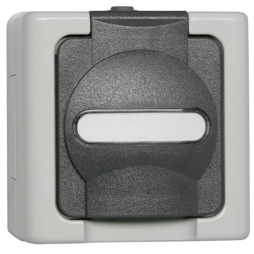 KOPP - AP/FR, BLUE ELECTRIC, grau/hellgrau - Steckdose, 1-fach