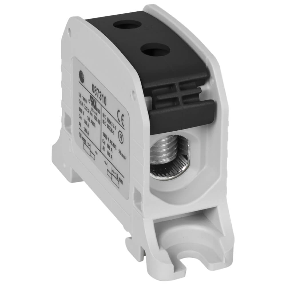 Reihenklemme, 50², für Cu/Alu-Leiter, in modularer Bauform B 20 mm, 1-polig, schwarz