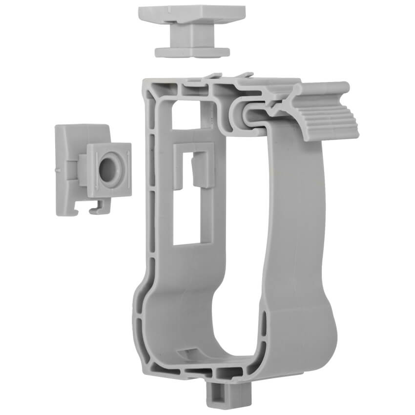 HUP® - Sammelhalter mit Sockelteil, halogenfrei, grau, bis 30 Leitungen, 100 St.