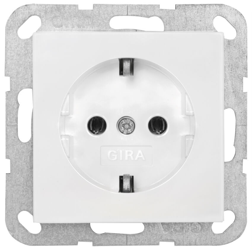 GIRA® -  Kombi-Steckdose, SYSTEM 55, reinweiß glänzend - 018803