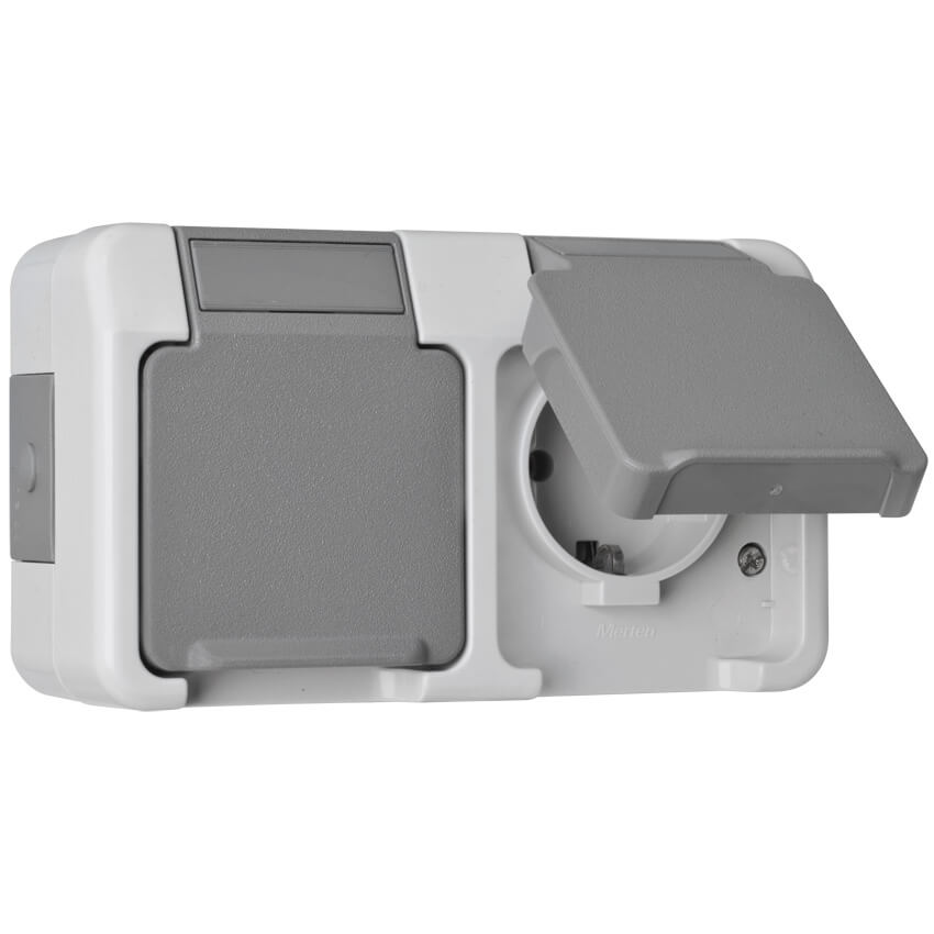 MERTEN AQUASTAR AP/FR, Steckdose 2-fach, waagerecht