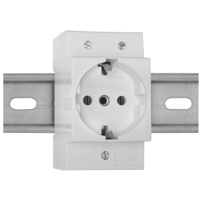Schaltschrank-Steckdose, für Normschiene, 250V/16A