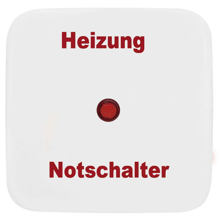 KLEIN®-SI -  Einzelwippe reinweiß mit Symbol Heizung Notschalter