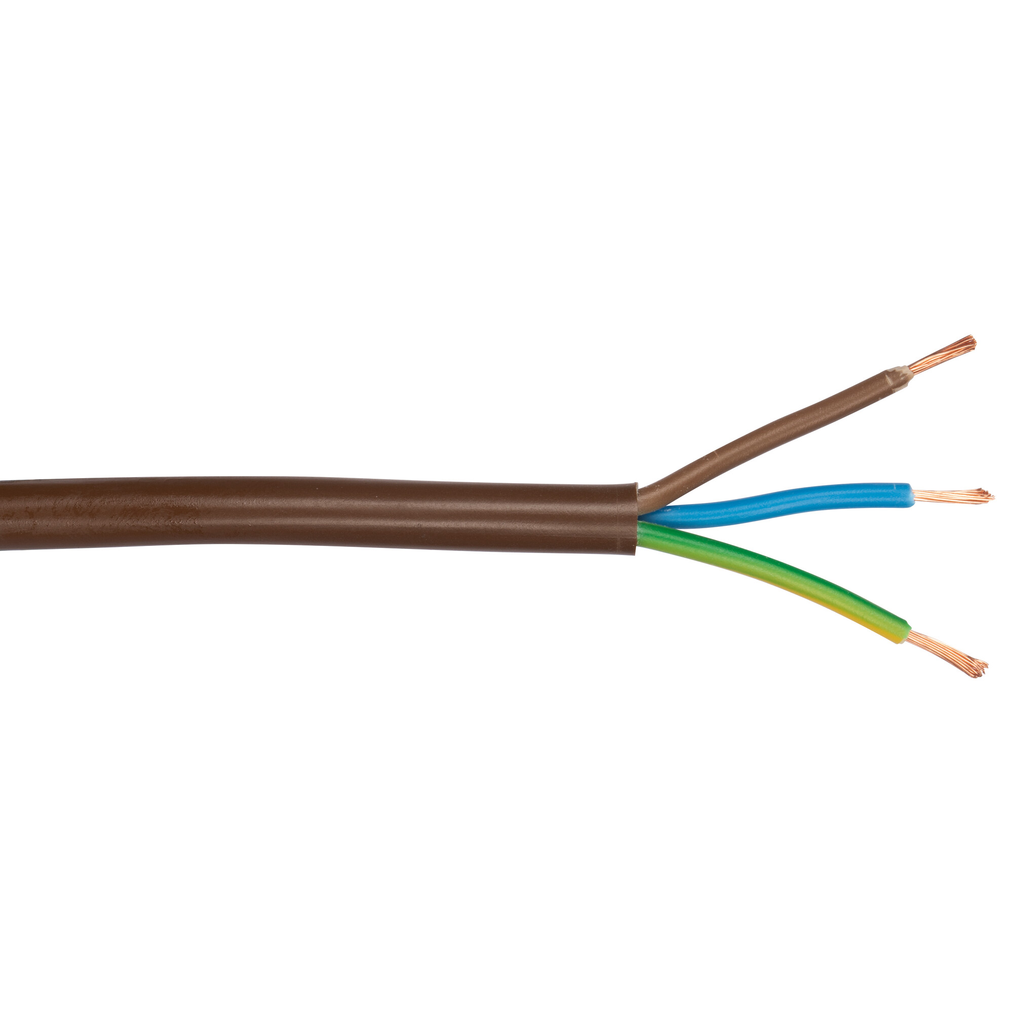 Rundleitung H03 VV-F, 3G x 0,75², braun