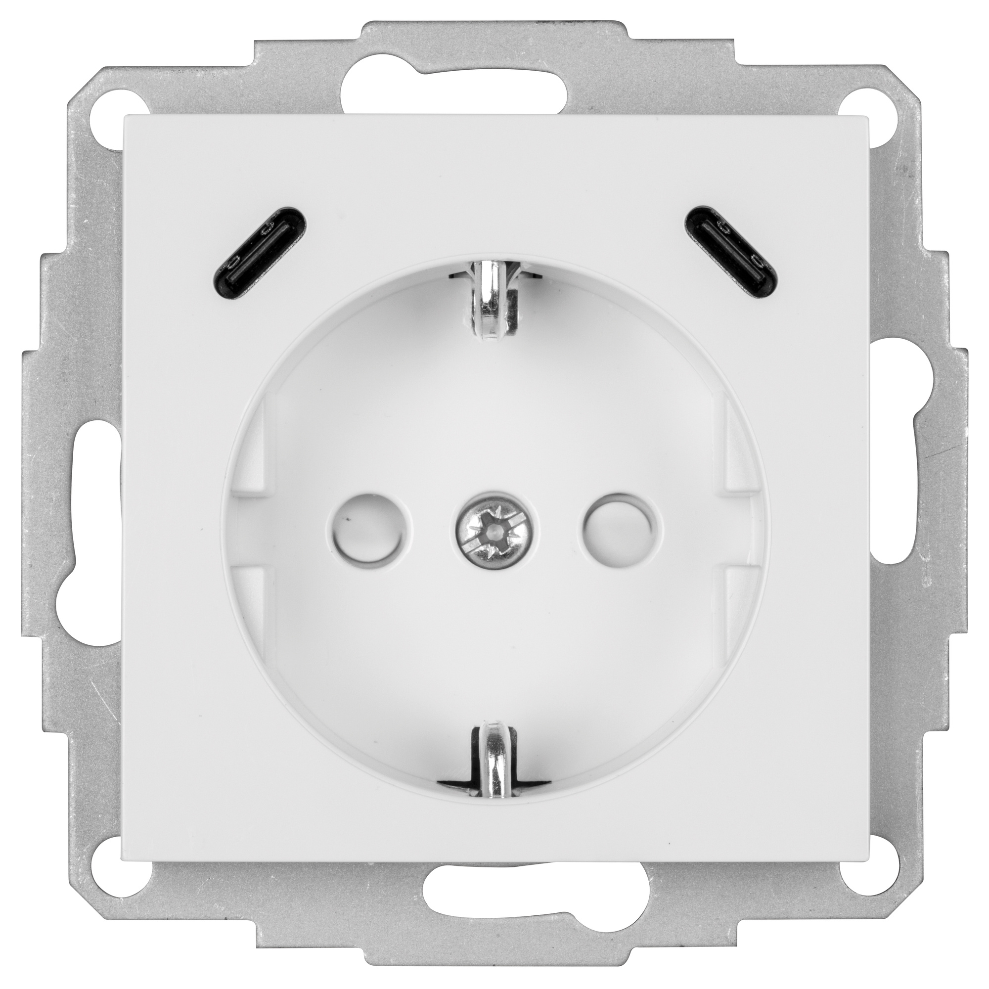 Kombi-Steckdose, 2 x USB-C, Gesamtleistung max. 25W, Zentralplatte 55 x 55, reinweiß (~RAL 9010)