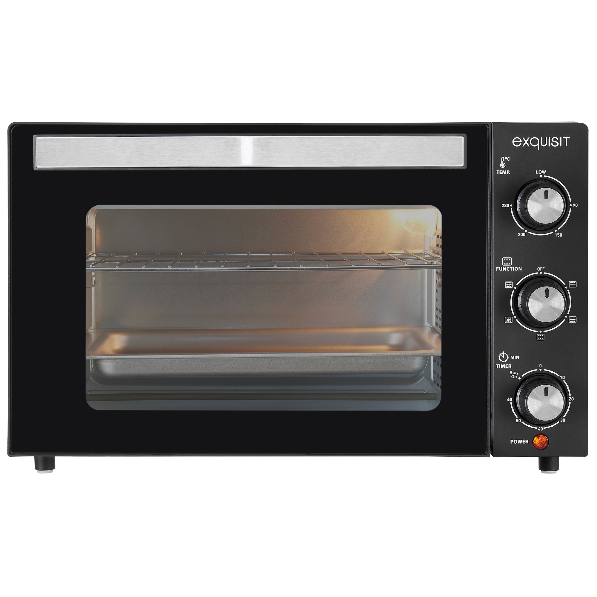 Mini-Backofen, mit Drehspieß und Umluft, 1500W, 20 Liter