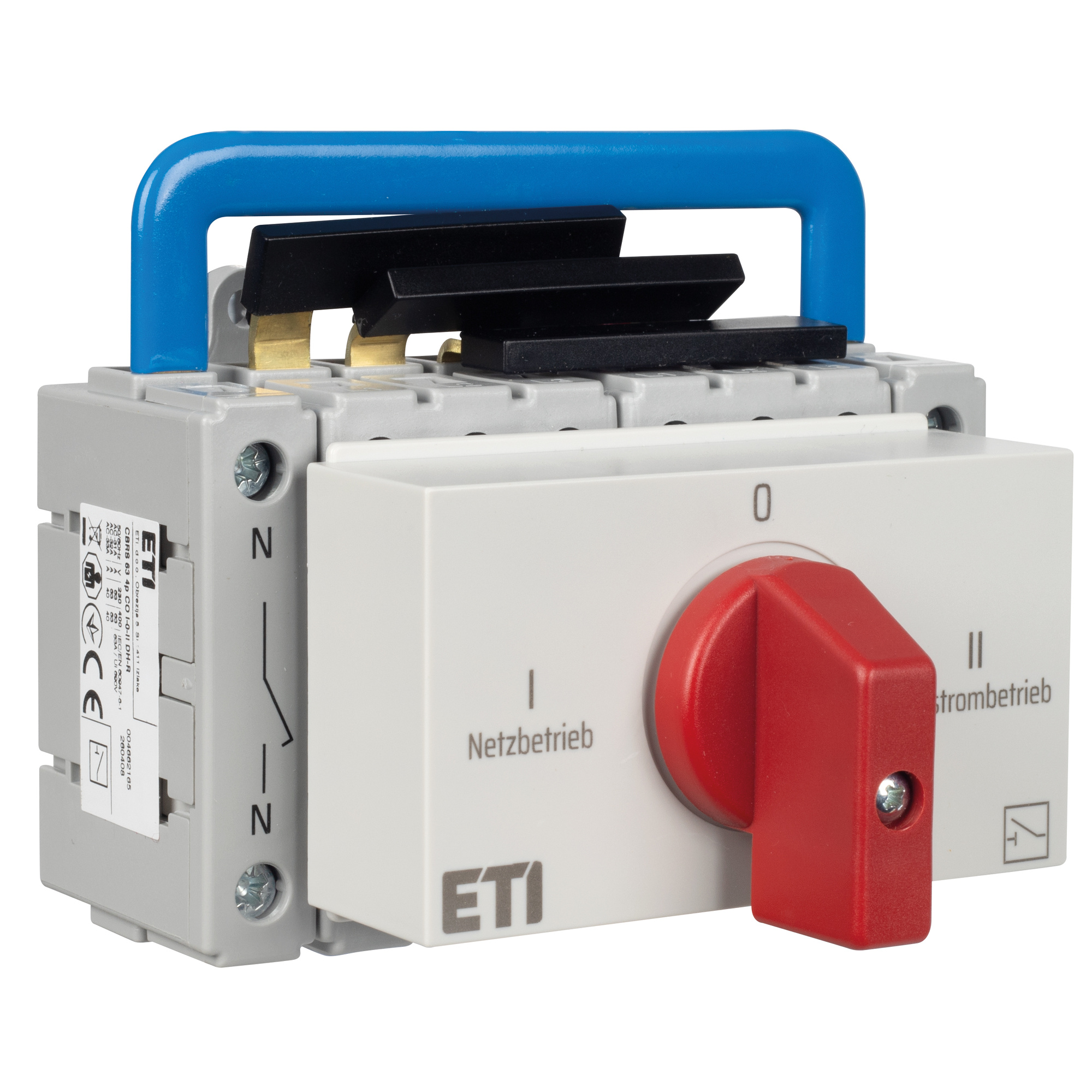 Lastumschalter, 4-polig, IEC 60947-6-1, 63A/40kW, 5,5 TE