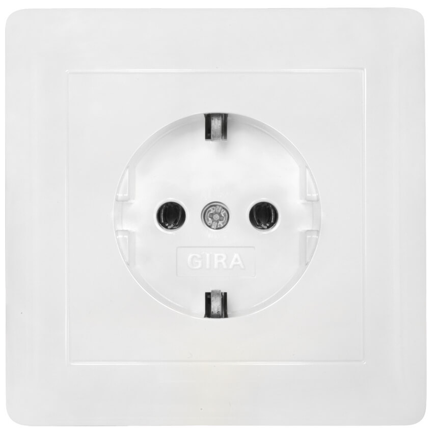 GIRA® - Komplett-Steckdose, SYSTEM 55 reinweiß glänzend