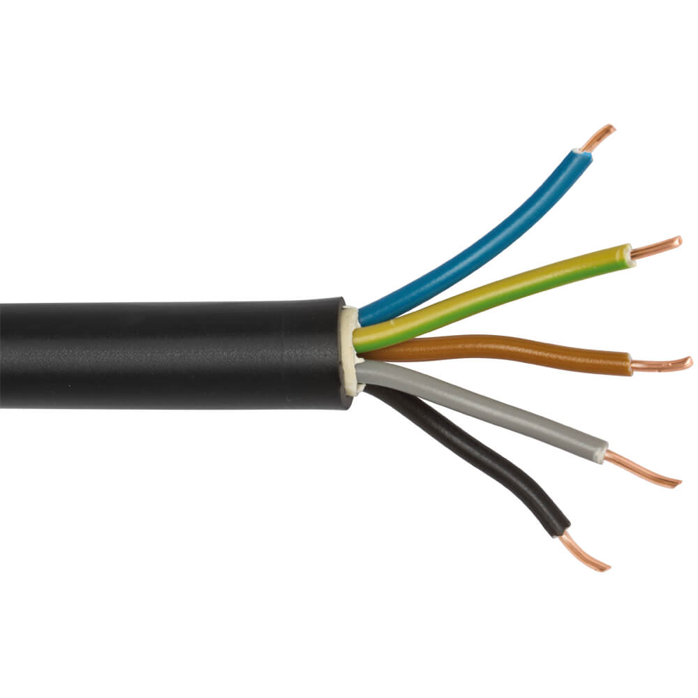 Erdkabel NYY-J, schwarz, 5 x 1,5², 50 m