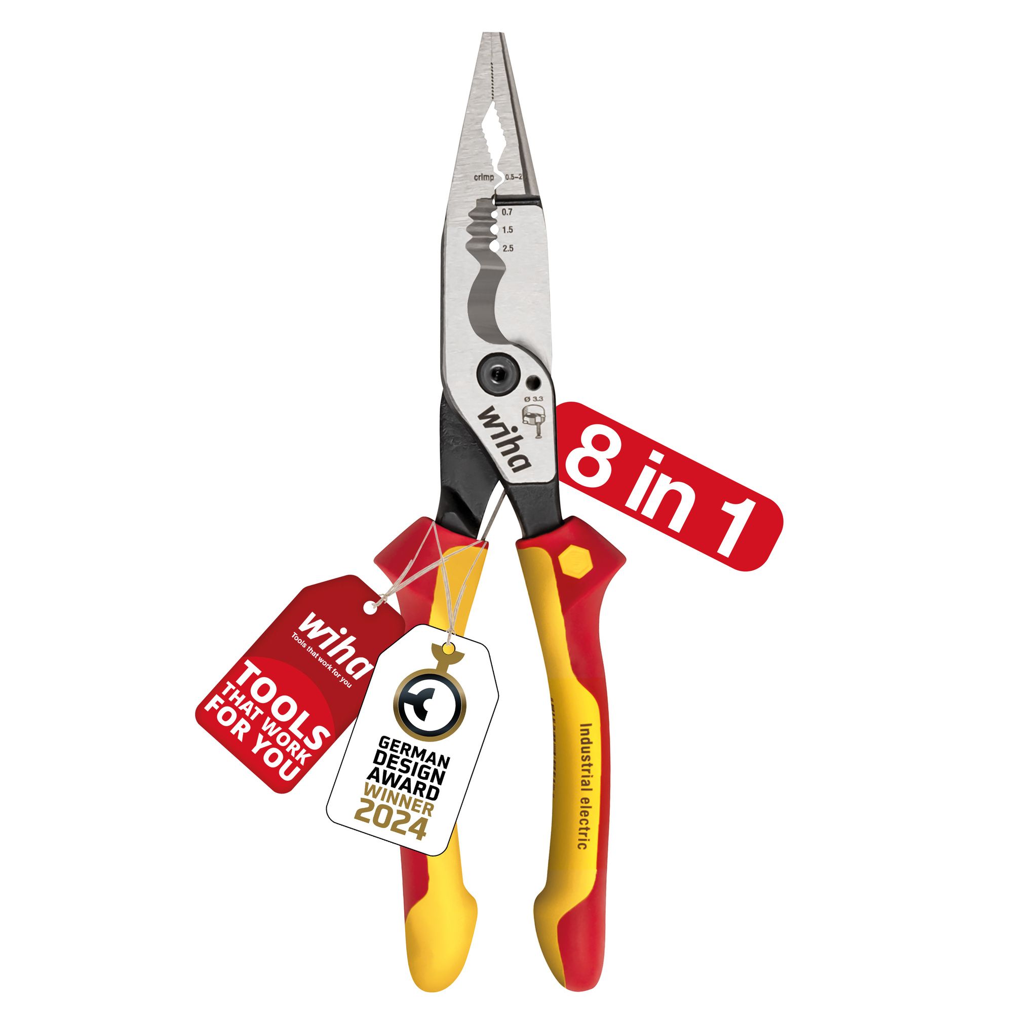 VDE-Multifunktionszange INDUSTRIAL ELECTRIC 8in1, L 225