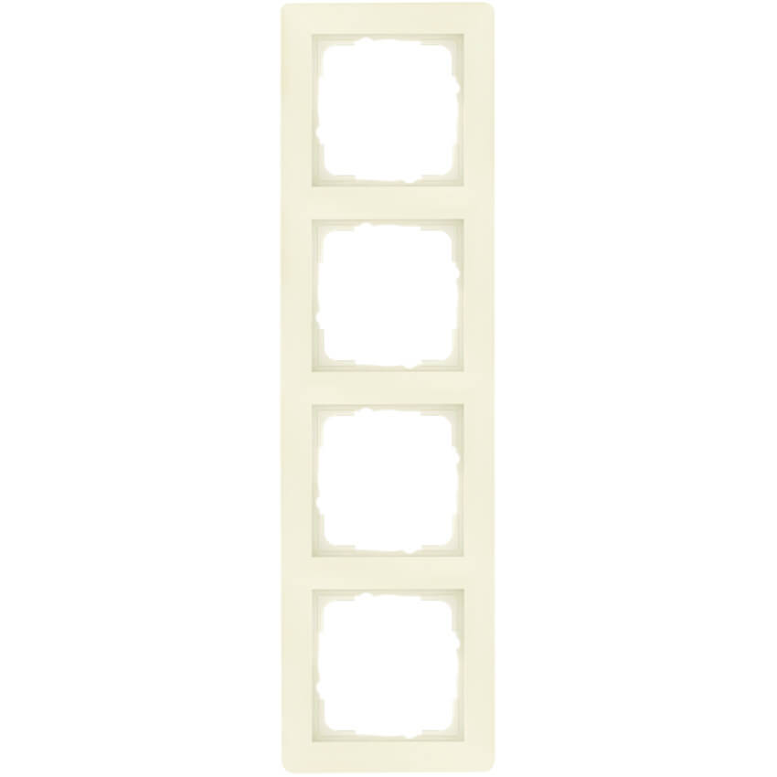 GIRA® - 4-fach Abdeckrahmen, SYSTEM 55, cremeweiß glänzend 021401