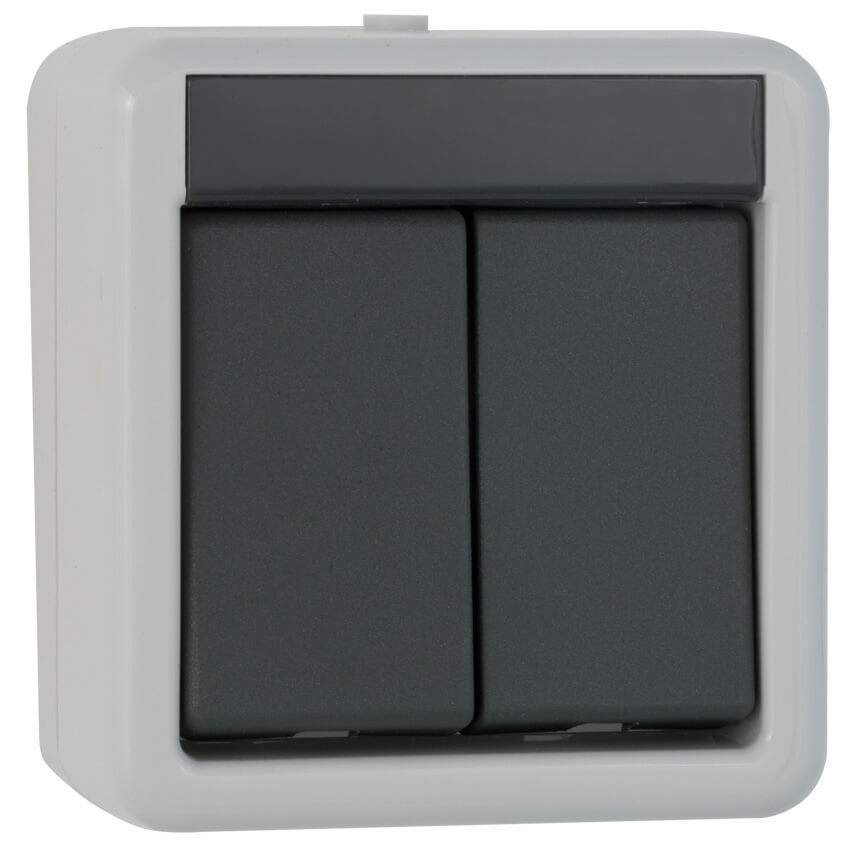 GIRA® - Serien-Schalter, AP/FR, grau/dunkelgrau-010530