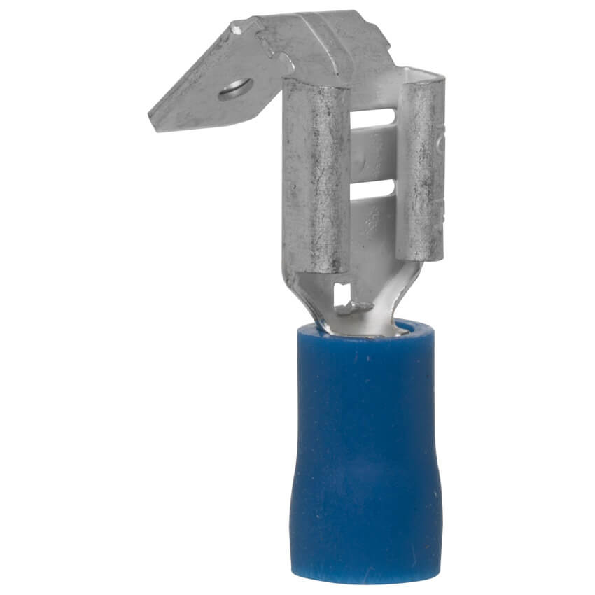 Flachsteckhülse mit Abzweig, PVC-Isolation, DIN 46237, 1,5 - 2,5², 6,3 x 0,8 mm, blau