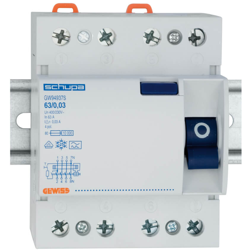 FI-Schutzschalter 63A/0,3A, 4-pol.