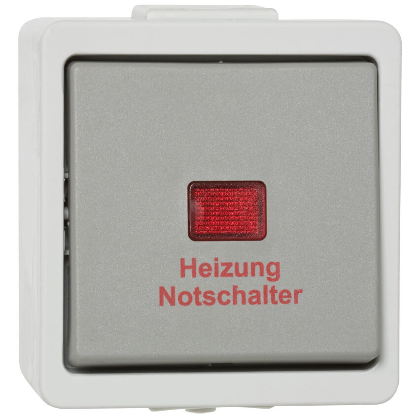 Heizungsnotschalter 1-polig, AP/FR 9365, grau