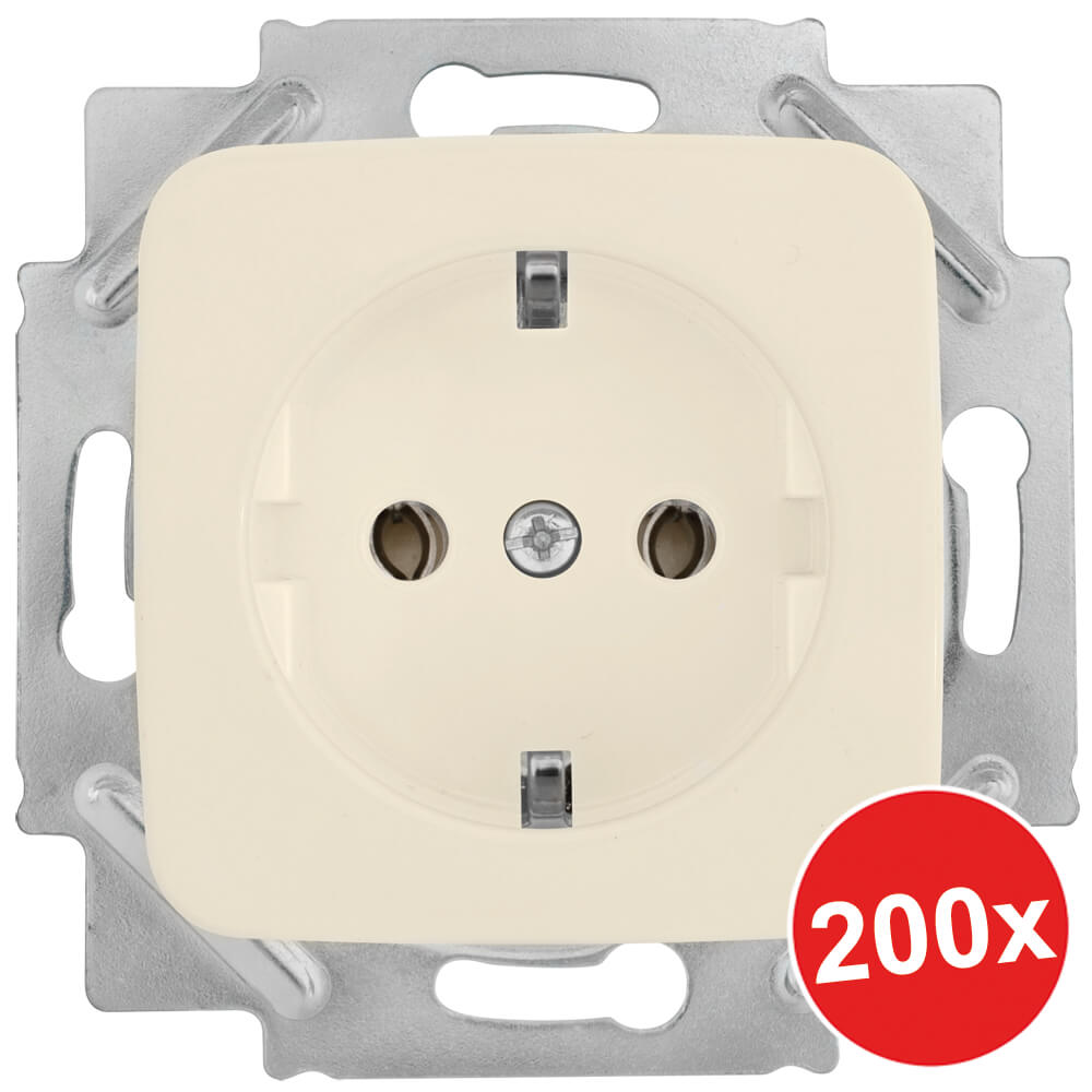 KLEIN®-SI - 200er Set -  Kombi-Steckdosen cremeweiß