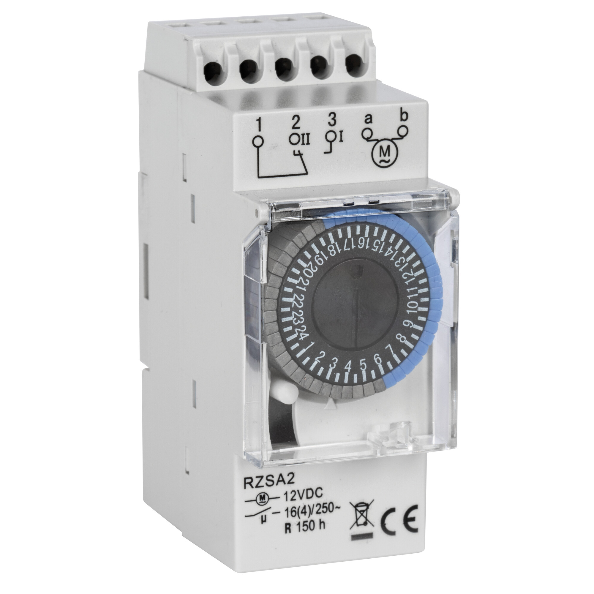 Schaltuhr, RZSA2, 12V-DC, 1-Kanal, Tagesprogramm, 30 Minuten, mit Gangreserve