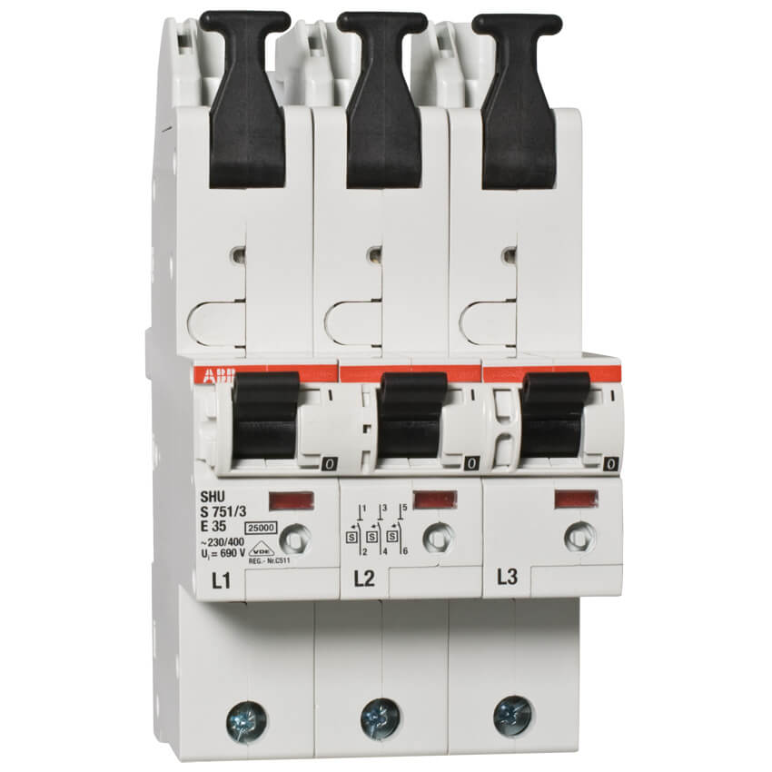 ABB Haupleitungsschutzschalter 3pol. SHU 63A E-Charakteristik