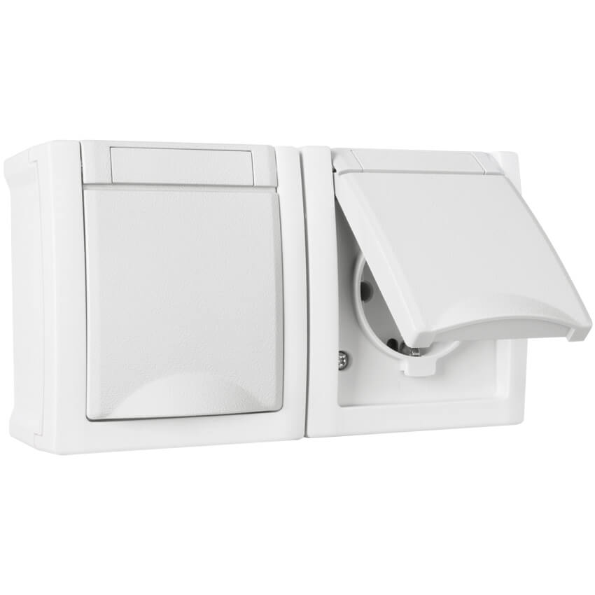 Panasonic® - AP/FR - PACIFIC - weiß -  Steckdose, 2-fach, waagerecht