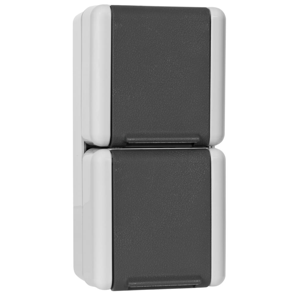 JUNG - AP/FR, WG 800 - 822W Steckdose, 2-fach, senkrecht