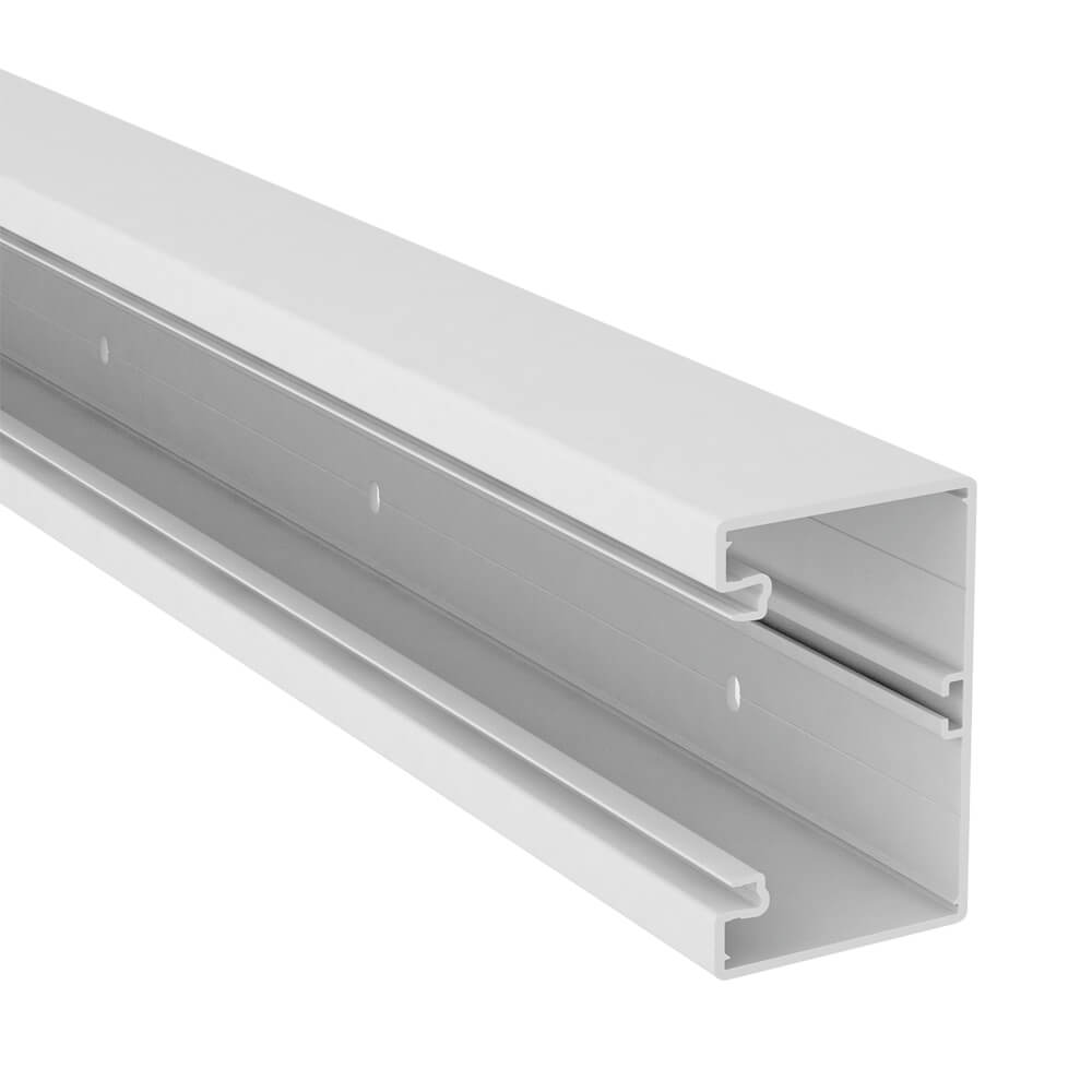 OBO® - PVC-Brüstungskanal, GK, Unterteil, reinweiß (RAL9010), 70x130mm, Länge 2 m - GK RW 70130