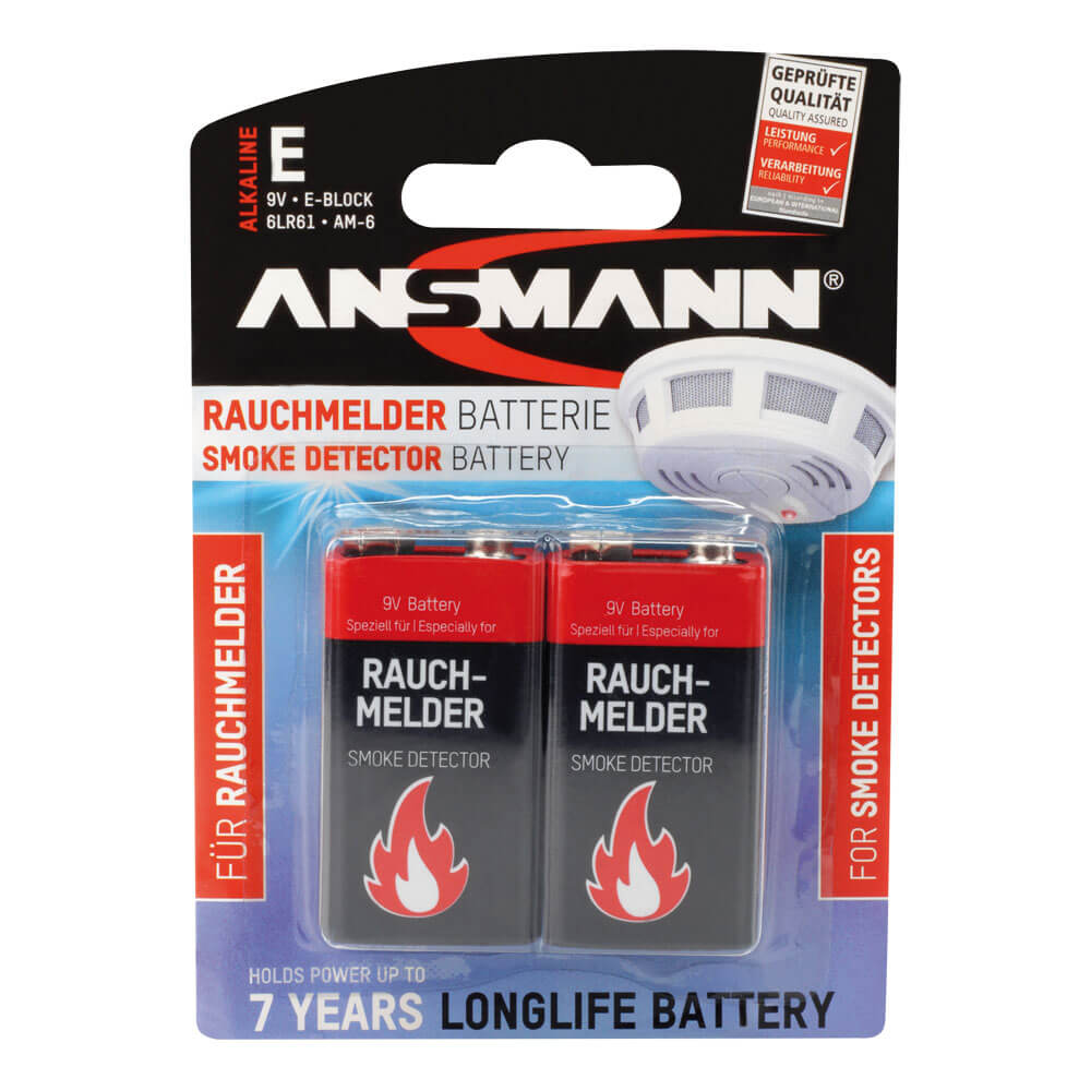 Rauchmelderbatterie Alkaline 9V-Block