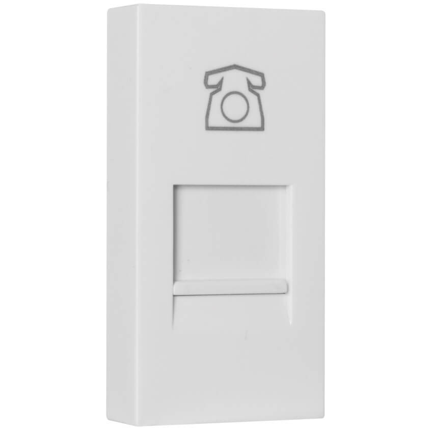 Modul-Einsatz, Frontplatte für RJ45-Einsätze, für Boden-Einbau-Steckdose, reinweiß