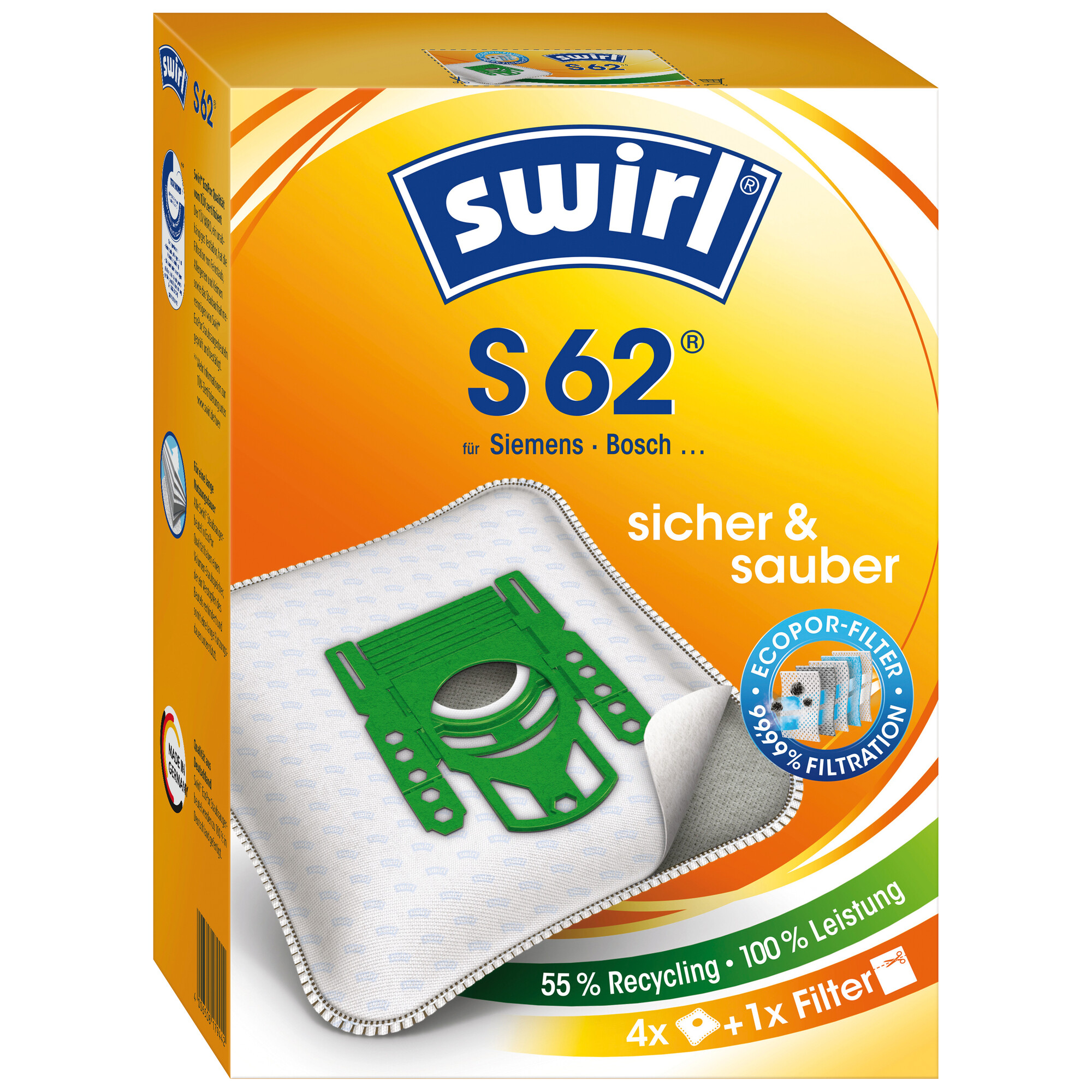 Staubsaugerbeutel für Siemens-Bosch S62/S68