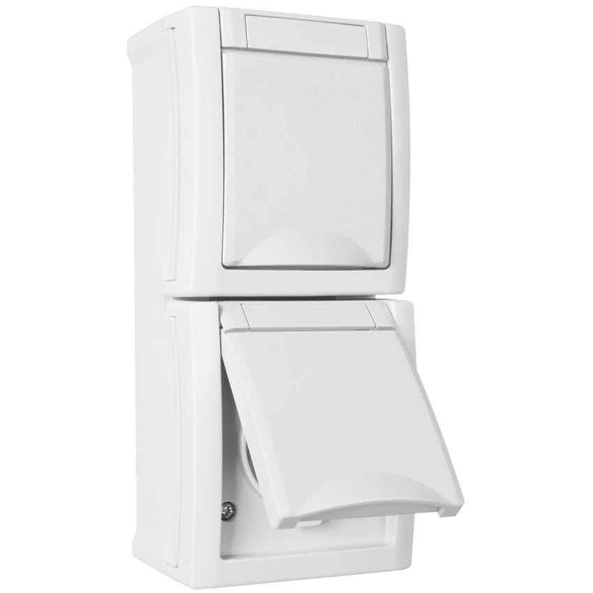 Panasonic® - AP/FR - PACIFIC - weiß -  Steckdose, 2-fach, senkrecht