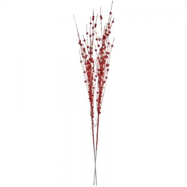 LED-Zweige, rot, 10 warmweiße LEDs, H 75cm, batteriebetrieben