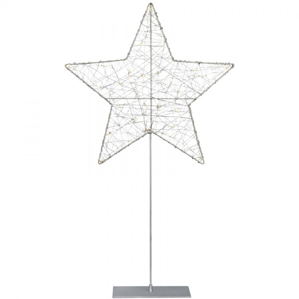 LED-Standstern, RONNY, H 60cm, B 35cm, T 9cm, 30 warmweiße LEDs