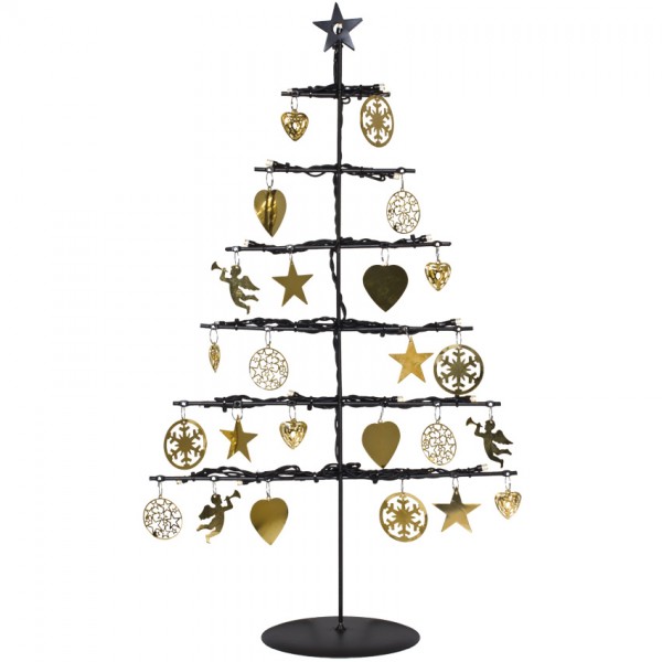 LED-Weihnachtsleuchter, H 45cm, B 26cm, BORKEN, 21 warmweiße LEDs
