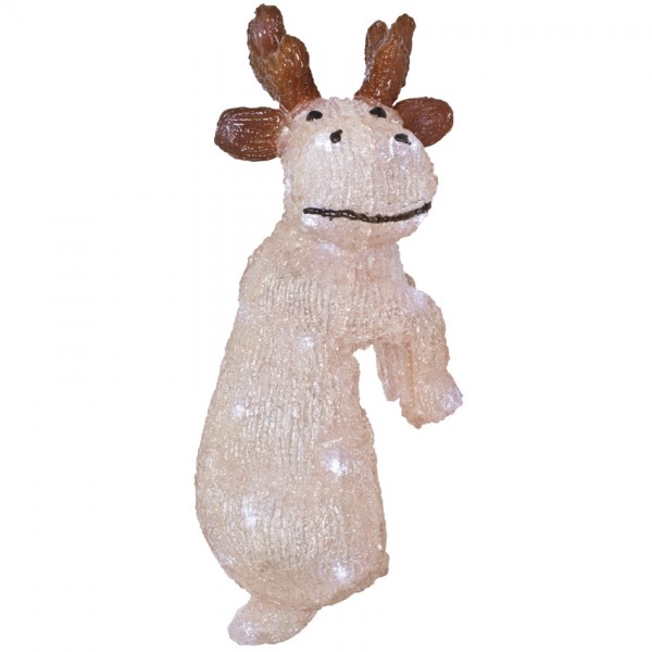 LED-Zaunfigur, Elch, H 34cm, weiße LEDs