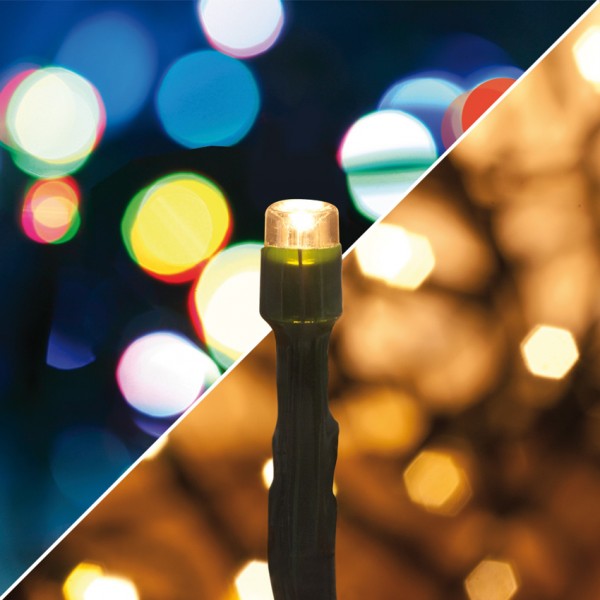LED-Minilichterkette, 120 warmweiße/multicolor LEDs