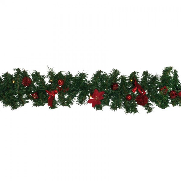 LED-Girlande, L 5m, 80 warmweiße LEDs, Deko rot