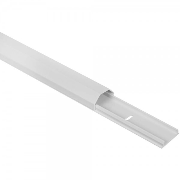 wentronic® - Aluminium-Kabelkanal, halbrund, Länge 1100 mm, weiß
