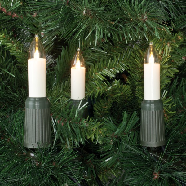 LED-Weihnachtsbaumkette, klar/elfenbein, L 26m, 30x LED-E14-3V-0,1W, mit teilbarem Stecker