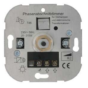 Dimmer-Einsatz UP Phasenabschnitt Druck-Wechselschalter AGL 20-500VA