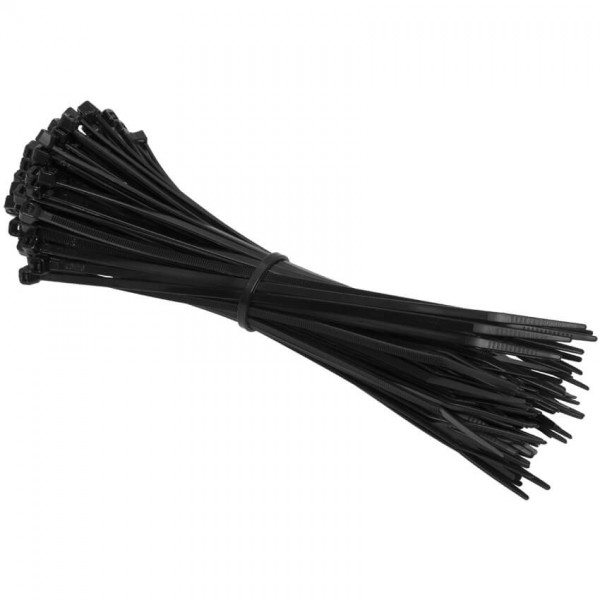 Kabelbinder, Polyamid 6.6, schwarz, halogenfrei, UV-witterungsstabil -L 292 mm, B 3,6 mm