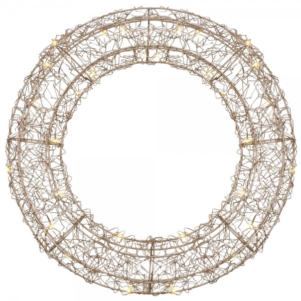 LED-Drahtkranz, roségold, Ø 38cm, 30 warmweiße LEDs, batteriebetrieben