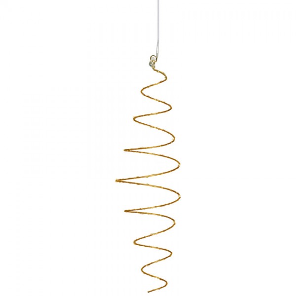 Pendelleuchte, gold, LED-Spirale, 25 warmweiße LEDs