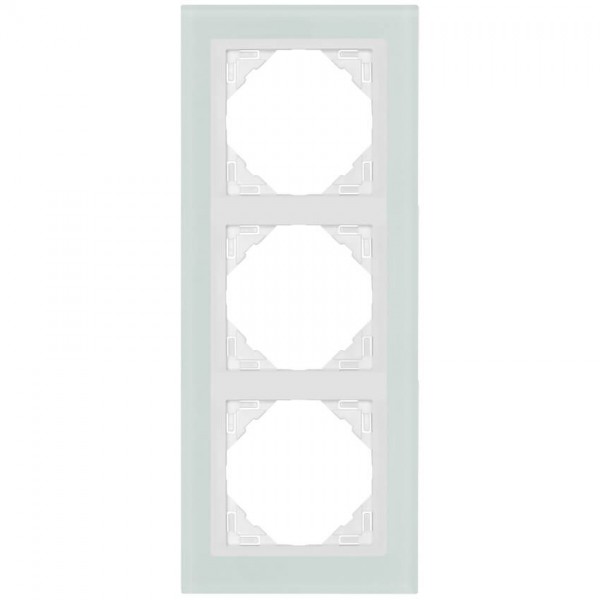 EFAPEL® - 3-fach Glas-Abdeckrahmen, LOGUS 90, Glas weiß, Kunststoff signalweiß