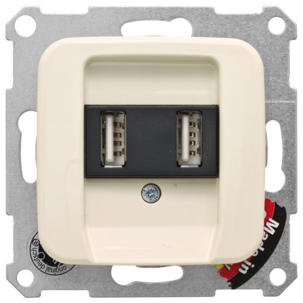 KLEIN®-SI - USB-Steckdose mit SI Kombi Abdeckung, 2xUSB, cremeweiß