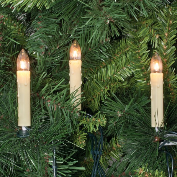 Weihnachtsbaumkette, L 10m, klar/weiß, 15 x E10/16V/3W