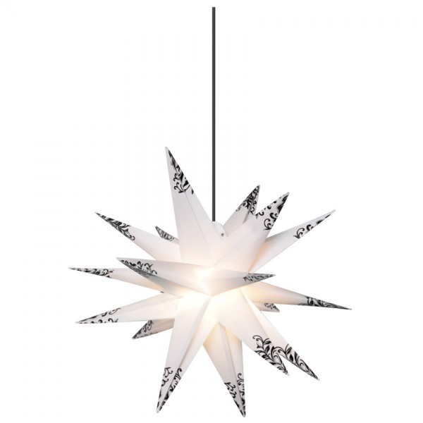 Weihnachtsstern, Ø 55cm, 1 x E14/15W, schwarze Verzierungen