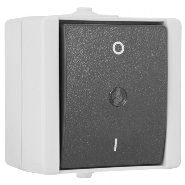 KOPP® - AP/FR - proAQA® - grau/hellgrau - Aus-Schalter, 2-polig