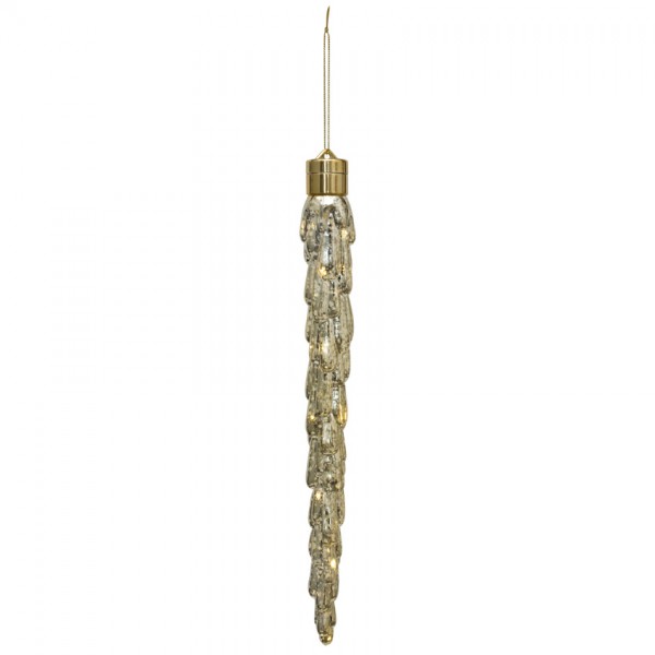 LED-Eiszapfen, gold, warmweiße LEDs
