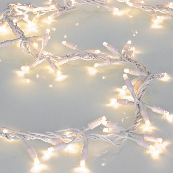 LED-Clusterlightkette, weiß, L 2m, 100 warmweiße LEDs